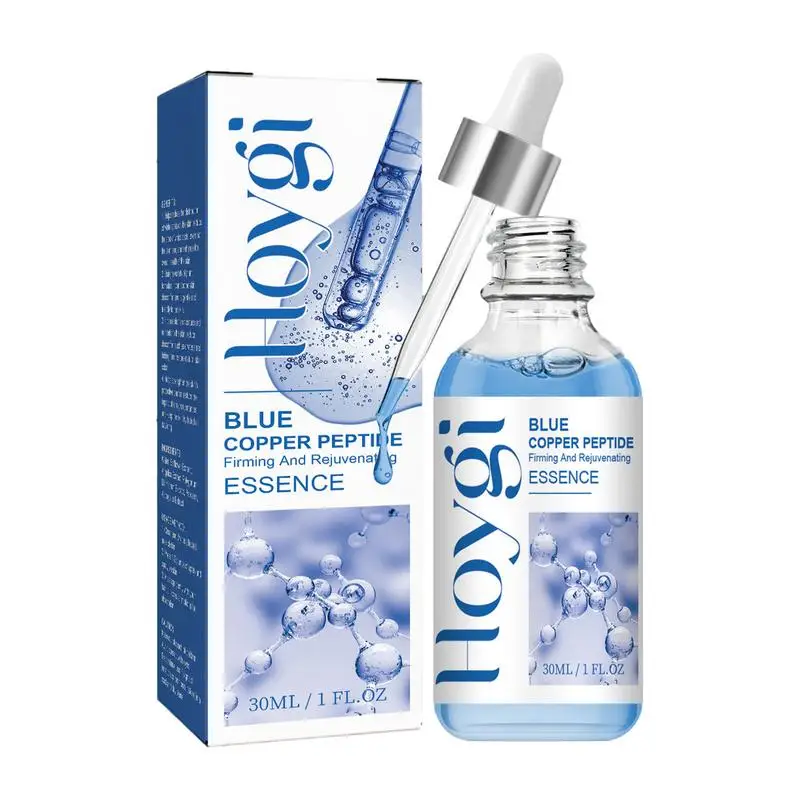 Blue Copper Peptide Serum Lifting Firming Anti-wrinkle Repairs Damaged Skin Face Serum Skin Repairing Tightening Facial Essence