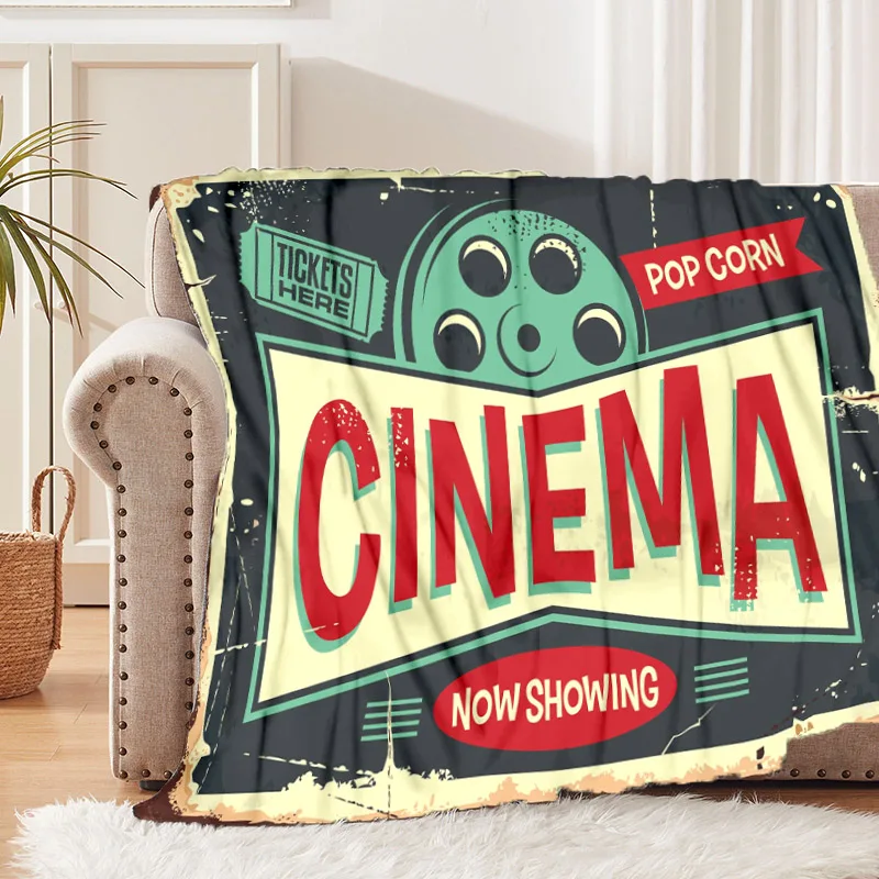 Movie Film Clap Board Patterns Blanket Film Tools Flannel Blanket Cosy Lazy Couch Cover Blanket Super Soft Sheet Mattresses