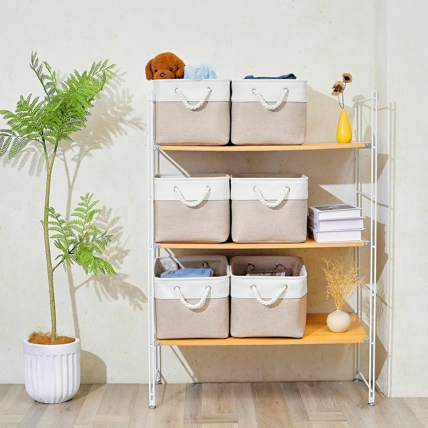 Unterwäsche Socken Baby-Spielzeug Aufbewahrungskorb mit Griffen Faltbare Kleinkram-Aufbewahrungsbox Haushaltsbedarf Faltbare Leinen-Organizer-Box