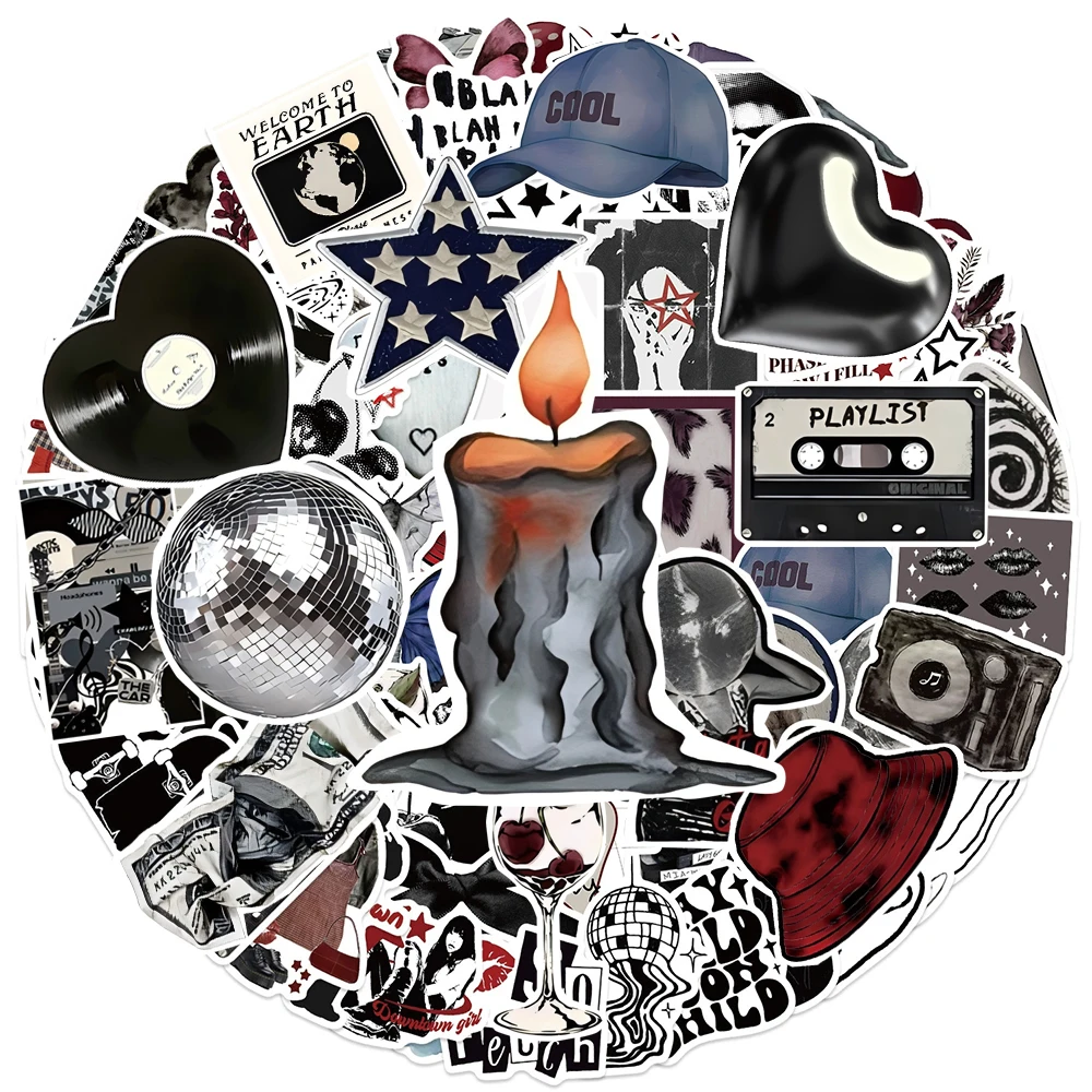 

10/30/50/100pcs INS Style Vintage Stickers Downtown Y2K Girls Decals DIY Stationery Diary Retro Graffiti Decoration Sticker Pack