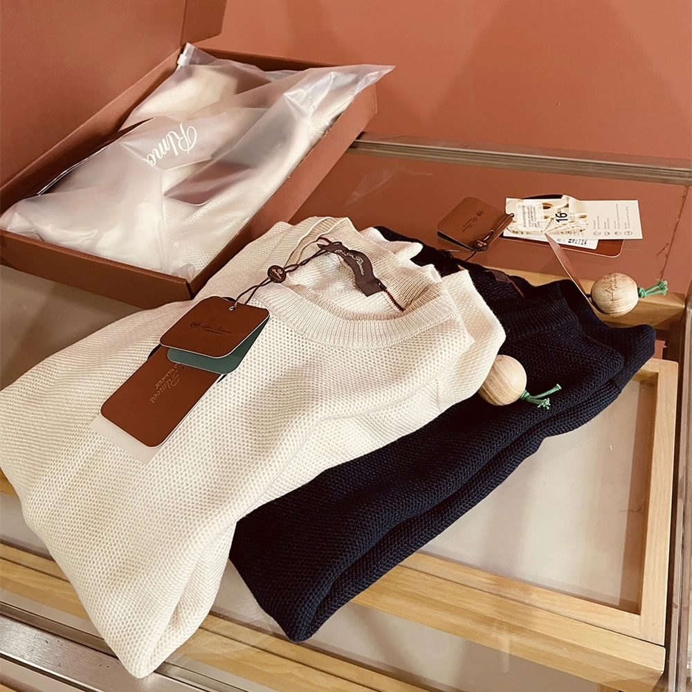   سترة تريكو رجالية إيطالية من مزيج الصوف والحرير دافئة كاجوال Sle طويلة Sve مستديرة Ne سترة متعددة الاستخدامات للخريف والشتاء...