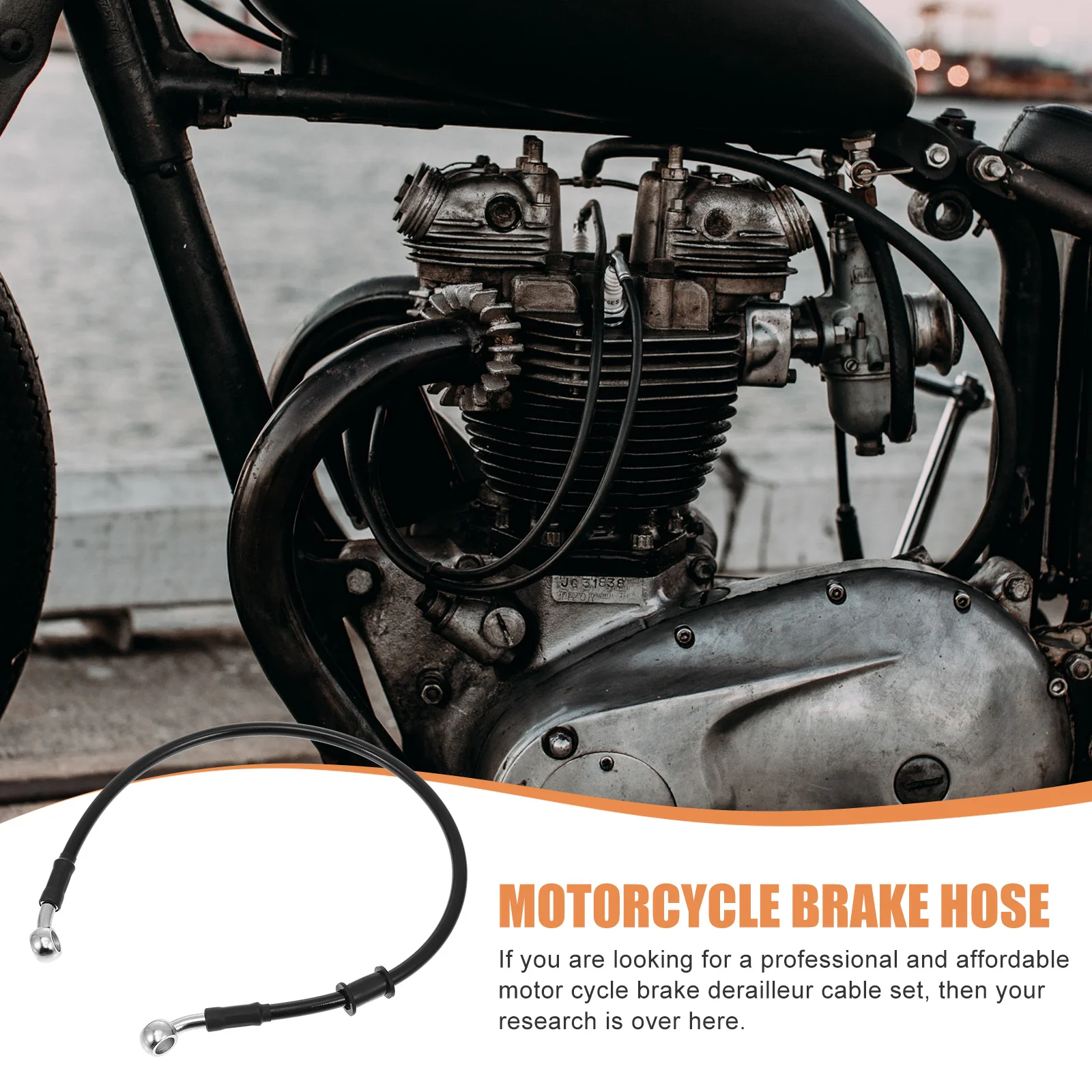 

1pc Motorcycle Hose Durable Nylon Iron Hydraulic Brake Line For Bike Strong Tensile Smooth Reliable Performance Brake Tube