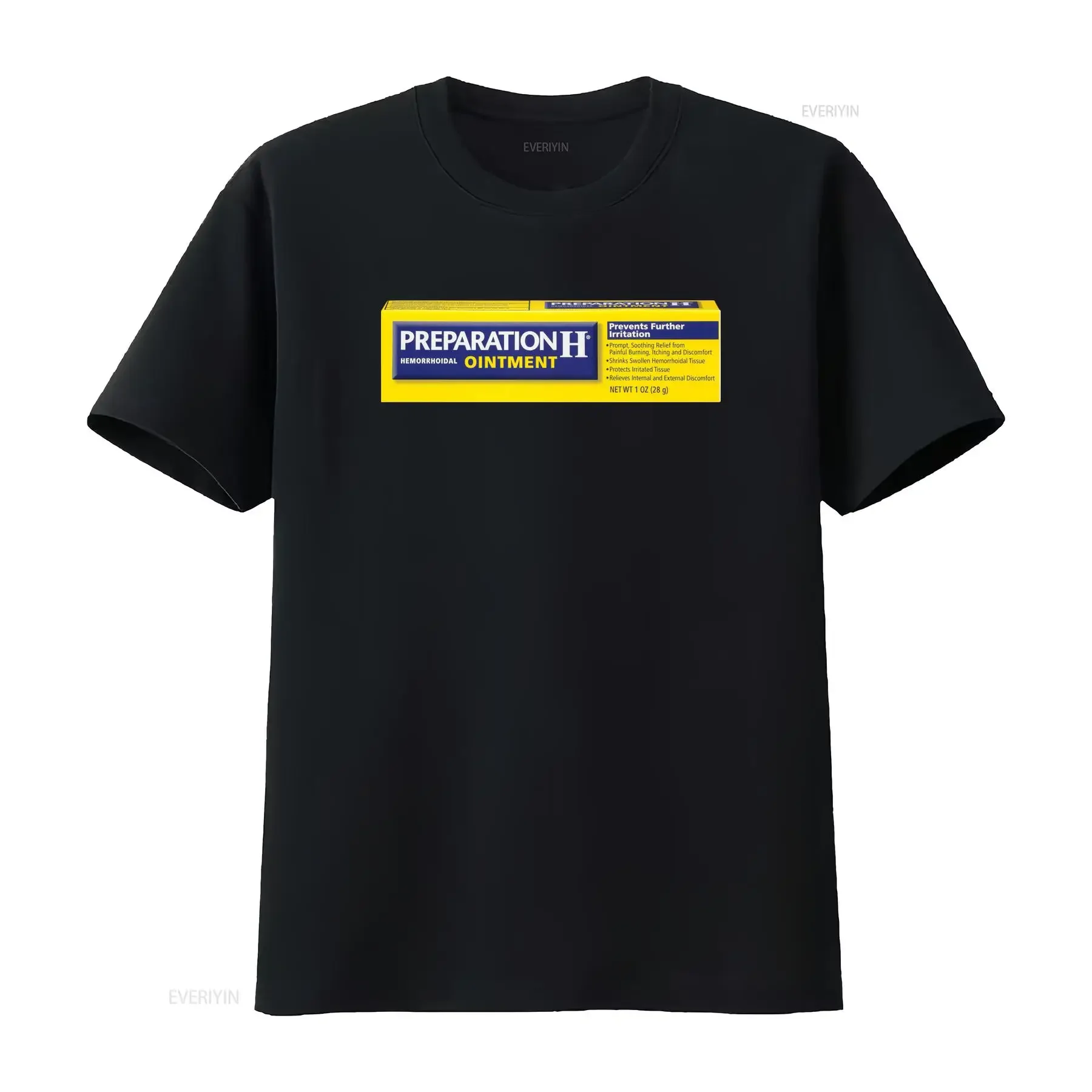 PREPARATION H HEMORRHOID OINTMENT MEDICATION TUBE DESIGN WHITE T SHIRT SOOTHING RELIEF THEME vintage Washed Breathable