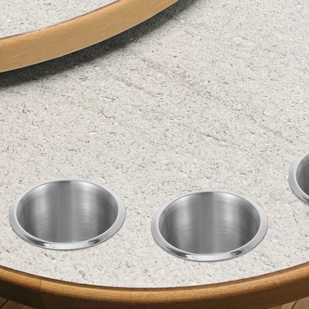 

2 Pcs Marine Cup Holder Stainless Steel Embedded Round Replacement Trash Can Lid Sofa Boat Drink Recessed Holder