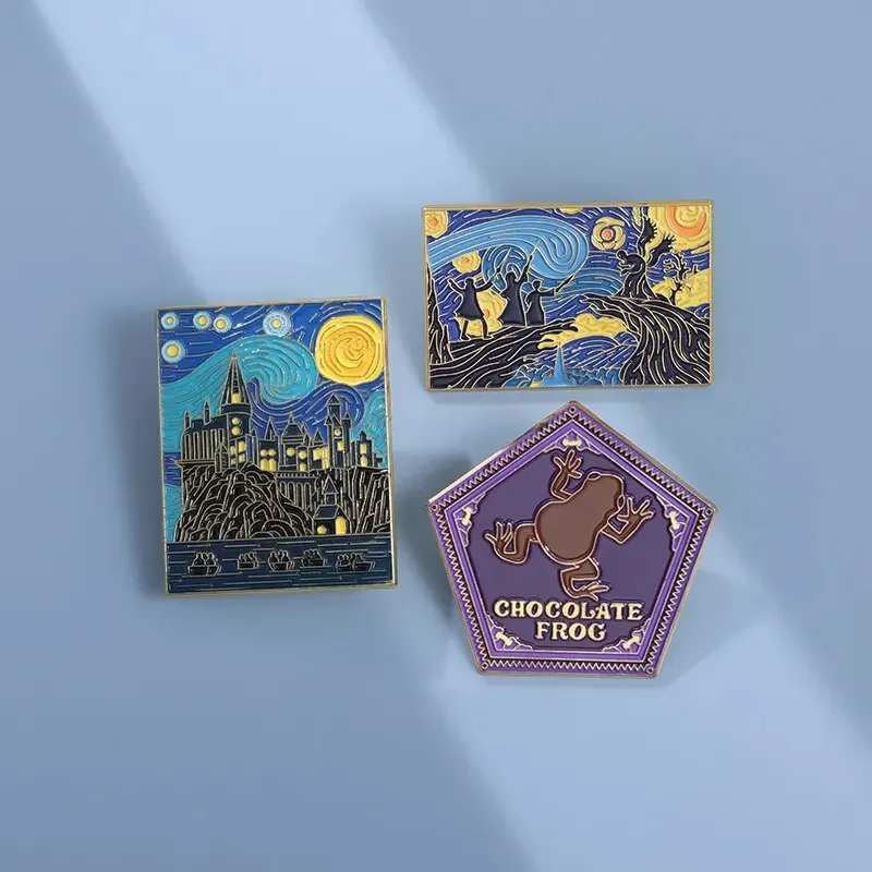 Starry Night Magic School Enamel Pins Custom Witch Wizard Castle Brooches Lapel Badges Punk Jewelry Gift For Fans Friends image 5