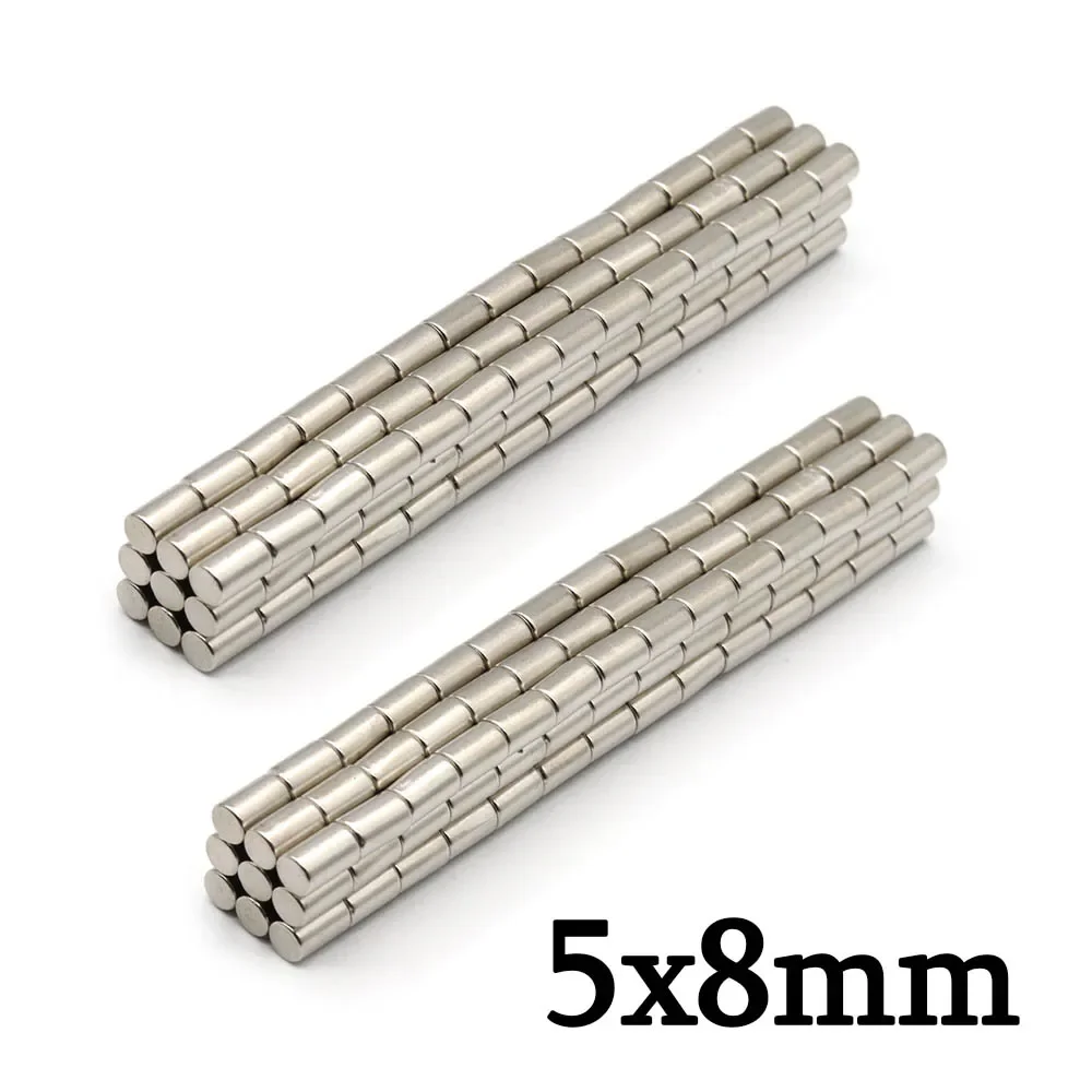 5mmx8mm Super Strong Round Neodymium Magnet Powerful Magnets N35 small Permanent Magnetic NdfeB Refrigerator Magnet 5x8