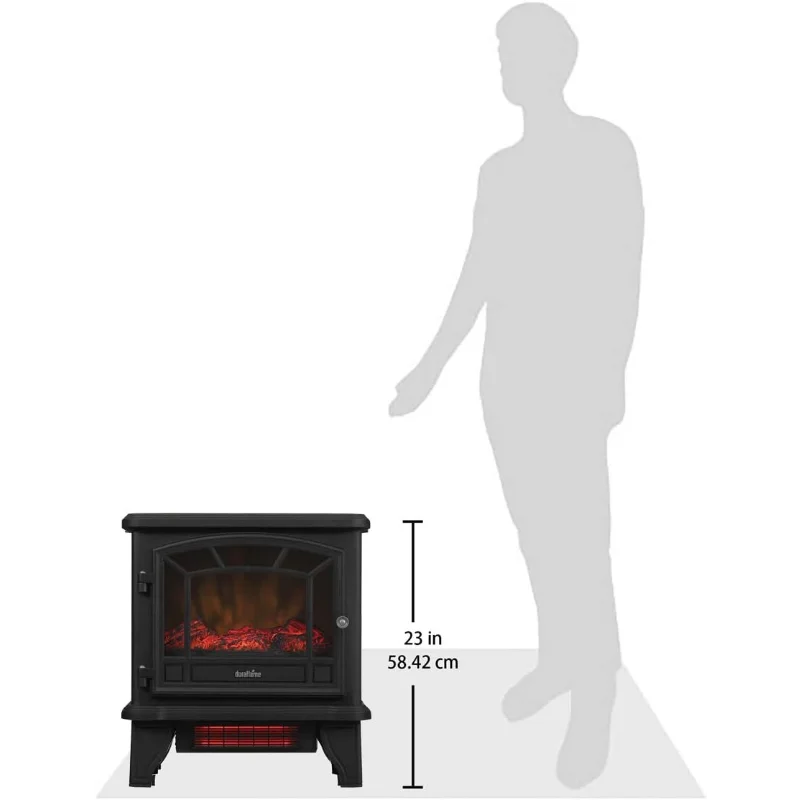 Duraflame DFI-550-22 Estufa de chimenea de cuarzo infrarroja independiente con control remoto 1500W, negro