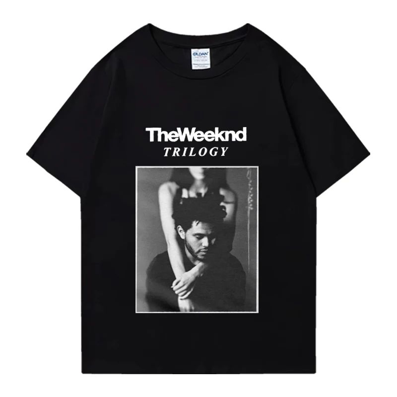 

Hot rapper The Weeknd Hip Hop Album Trilogy print T shirt Men Women vintage oversized short sleeve T-shirts Unisex Cotton Tops