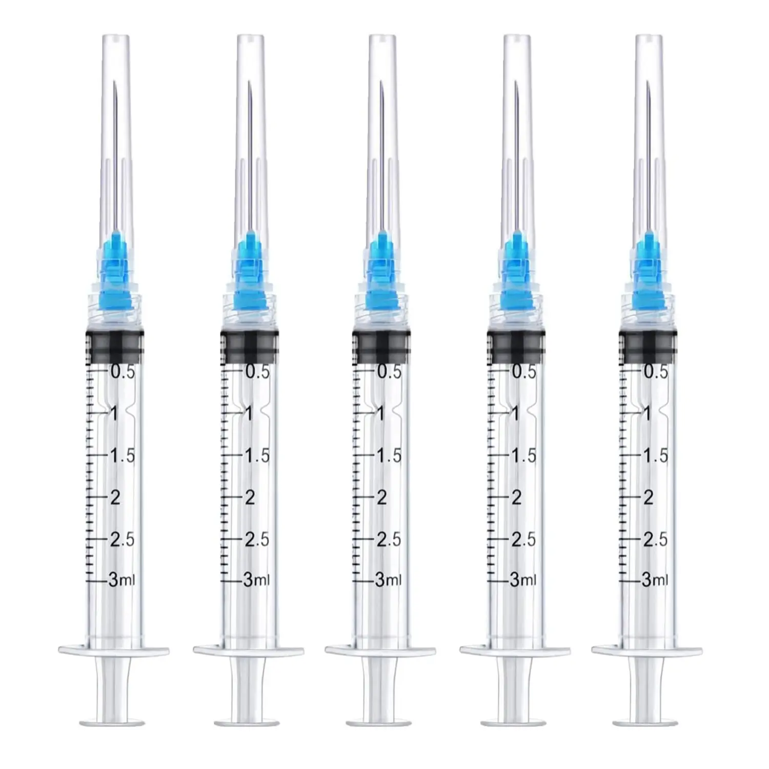 100pcs 3ml/cc Sterile Disposable Luer Lock Syringe With Needle 23G 1inch Individually Wrapped for Labs, Liquids Refilling