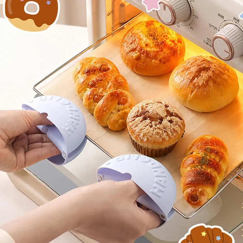 Sweet Donut Silicone Insulated Gloves Non-Slip Wall Mounted Heat Resistant Gloves Cute Magnetic Oven Mitts Baking