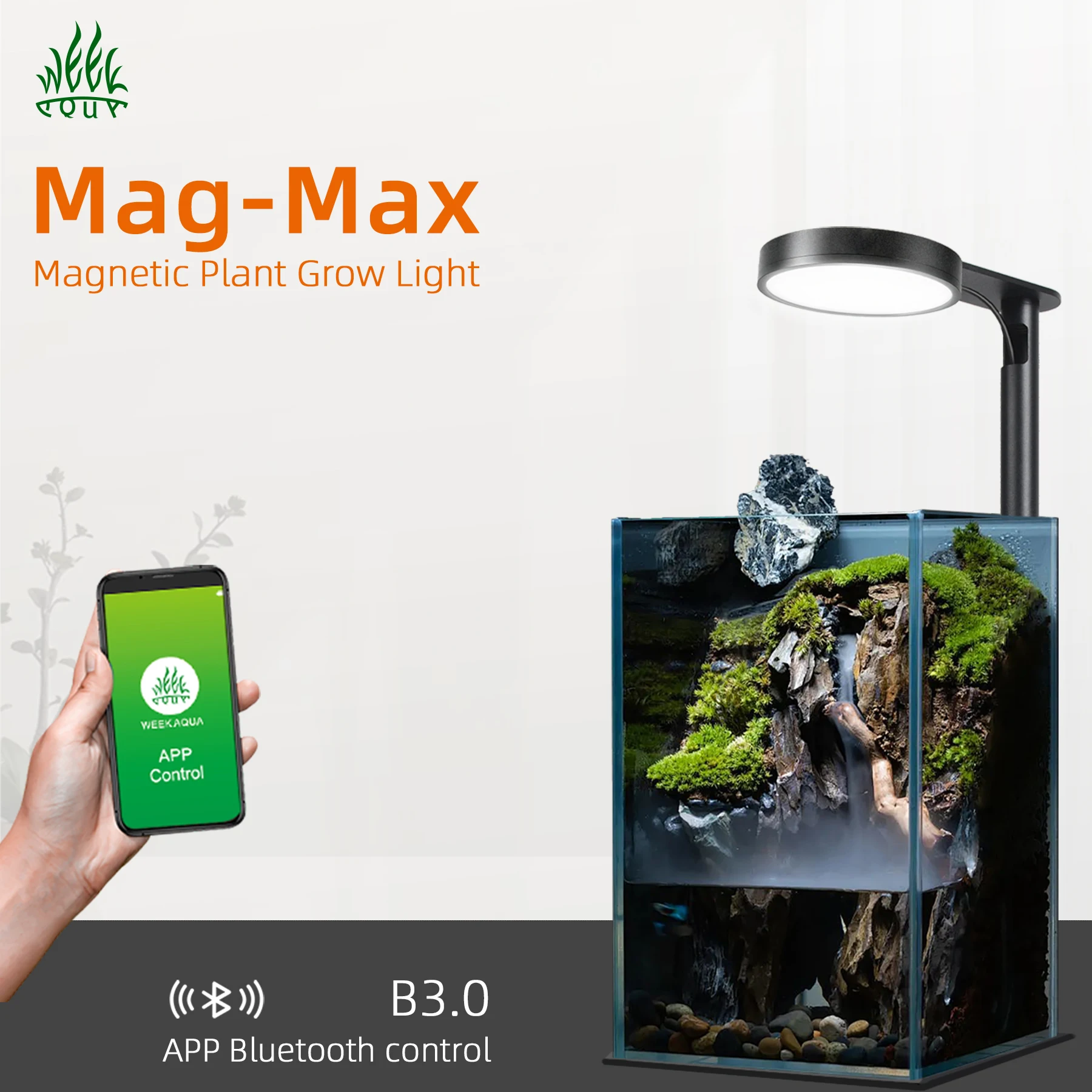 High Quality Nano Tank Aquarium Light LED Full Spectrum RGB+UVa USB Dimming Led Light for Terrarium  Mag-Max