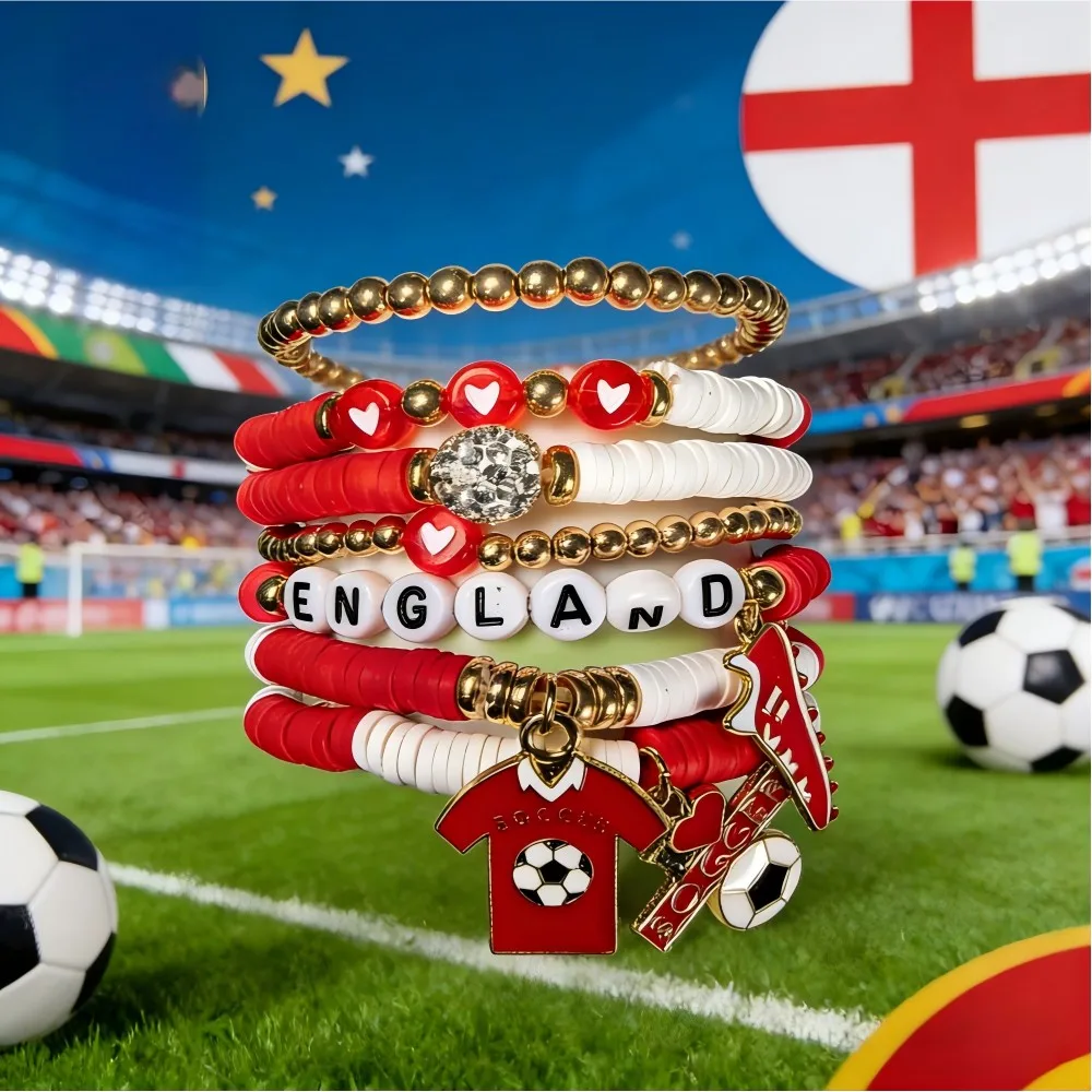 2026 New Popular Football Match Team Fan Ball Party Cheerleader Decoration Pendant Bracelet Jewelry Gift Box Gift view 5