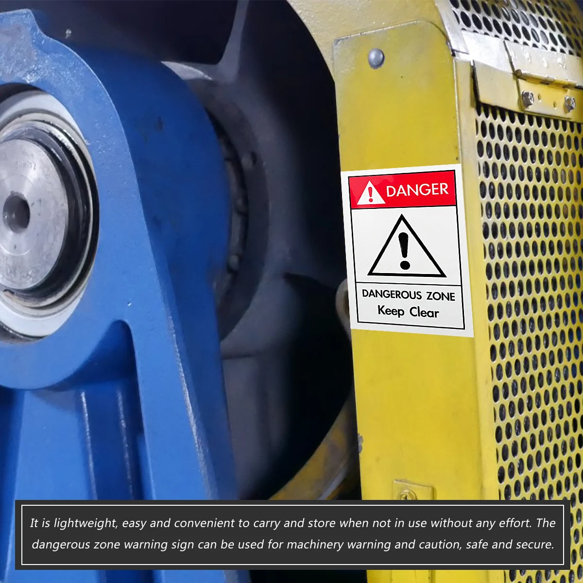 

Danger Zone Warning Sign Waterproof Machinery PP Synthetic Paper Traffic Safety Sign Practical Lightweight