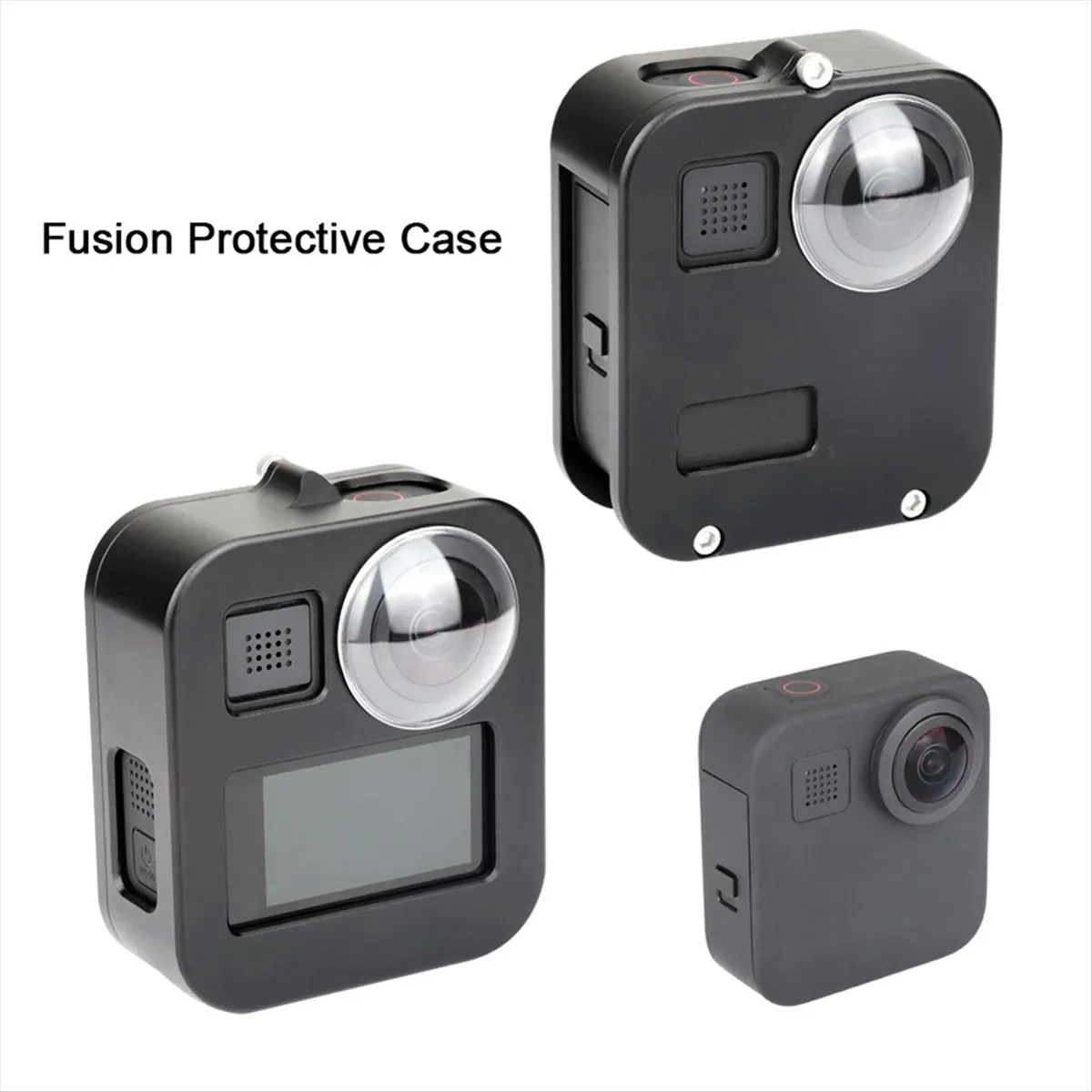 【~ New A88T】Protective Cage Aluminum Alloy Housing Case Shell with Glass Lens Cover Box for Max Panoramic Camera Accessories