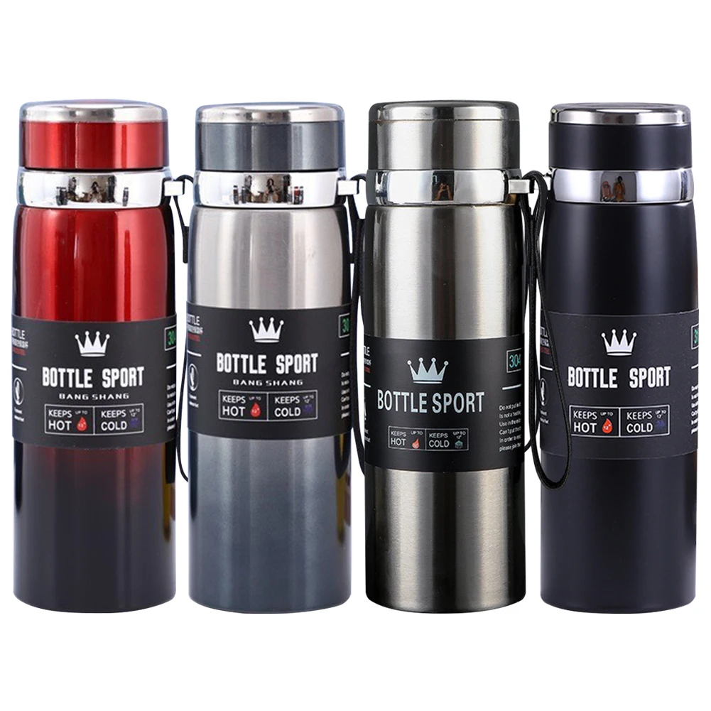 1000ml Thermal Water Bottle with Handle Vacuum Double Insulation Cup Large Capacity Portable Sports Bottle for Water Tea Coffee