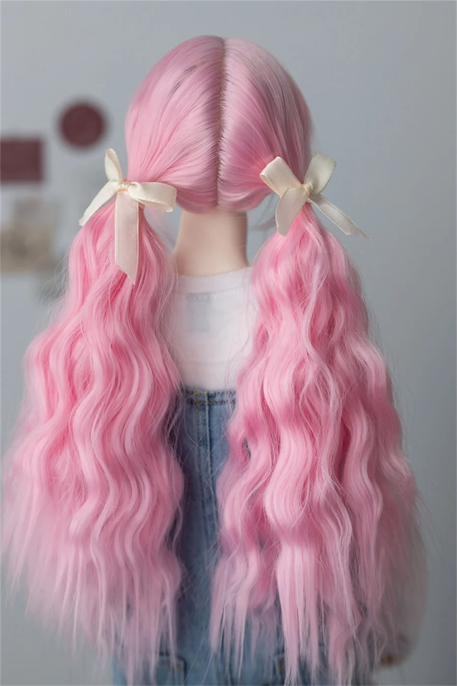 BJD wig applies to 1/3 doll girl high temperature silk wig double ponytail curls BJD accessories