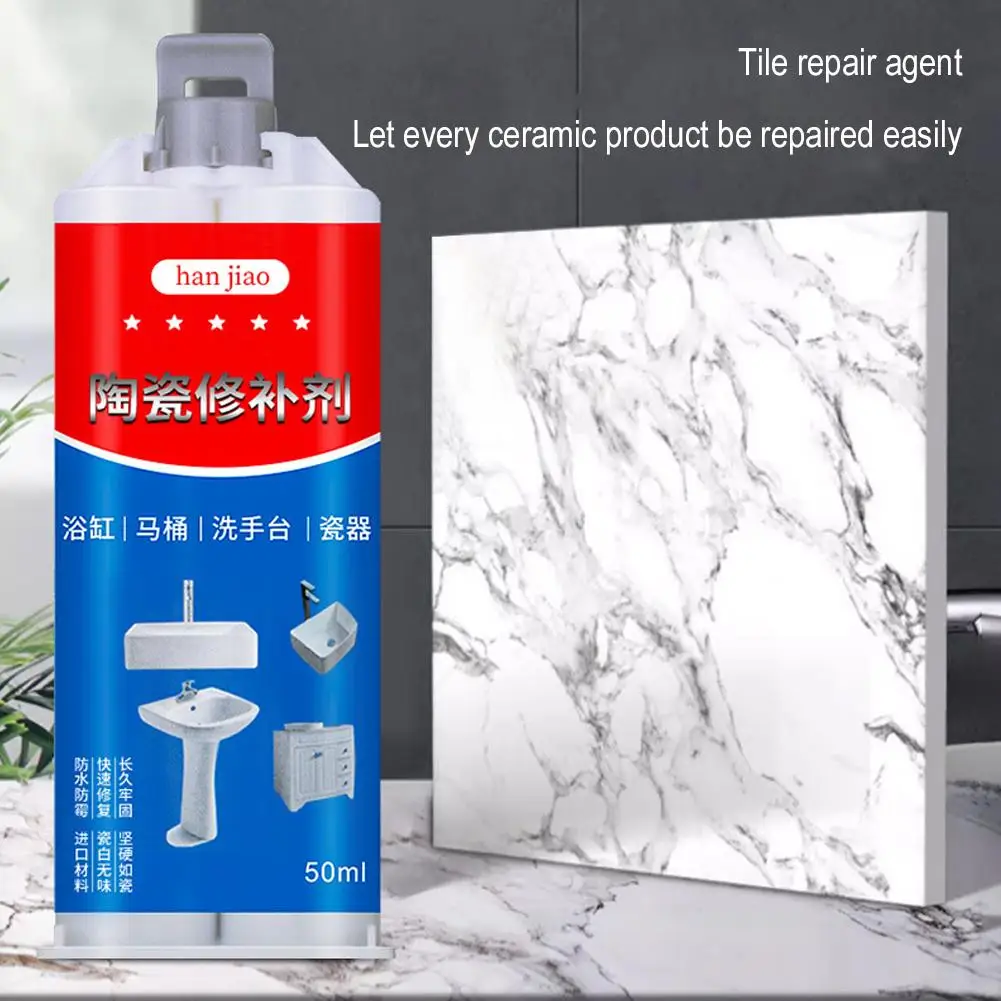 50ml Tile And Ceramic Glaze Repair Paste Fix Tub Chips Sink Cracks with Super Adhesion Porcelain Ceramic Enamel quick-drying