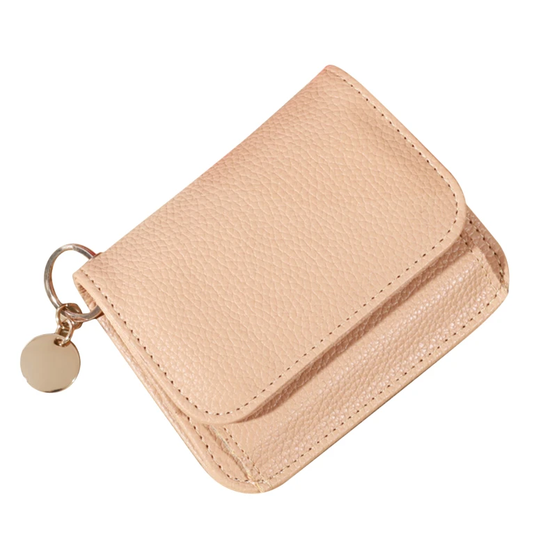 Solid Wallet Color Coin Card Key Lipstick  Multicolor Pu Leather Purse Casual Cowhide Mini Purse For Ladies