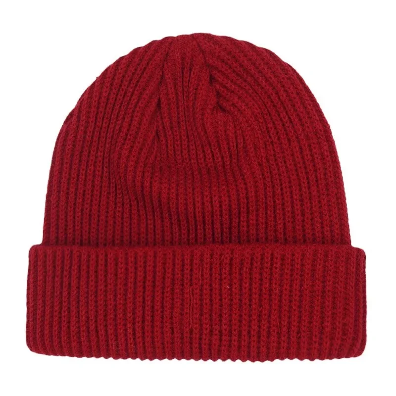 Solid Color Thickened Knitted Hats for Women Men Warm Beanies Winter Autumn Outdoor Hip Hop Skullcap Dopamine Dad Caps Ski Hat