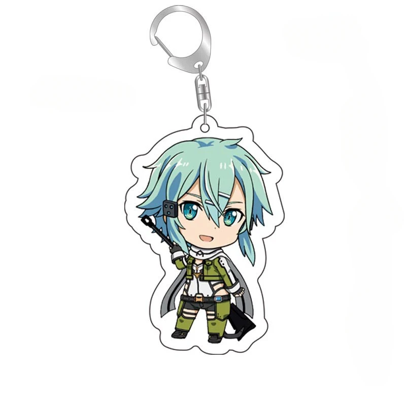 1pc Schwert Art Online SAO Kirito Acryl Schlüsselanhänger Yuuki Asuna Tasche Tag Cos Zubehör Asada Shino Kunststoff Schlüsselanhänger – Detail 6