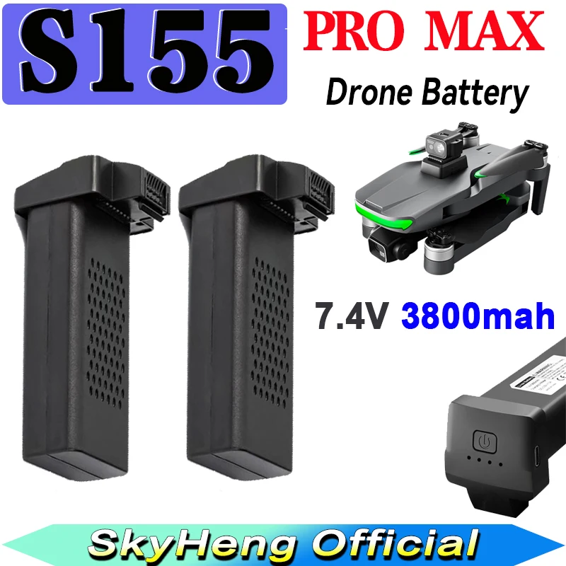 

Wholesale Original S155 ProMax Drone Battery 7.4V 3800mAh 40min Long Life For S155 Max Dron Spare Battery S155 Accessories Parts