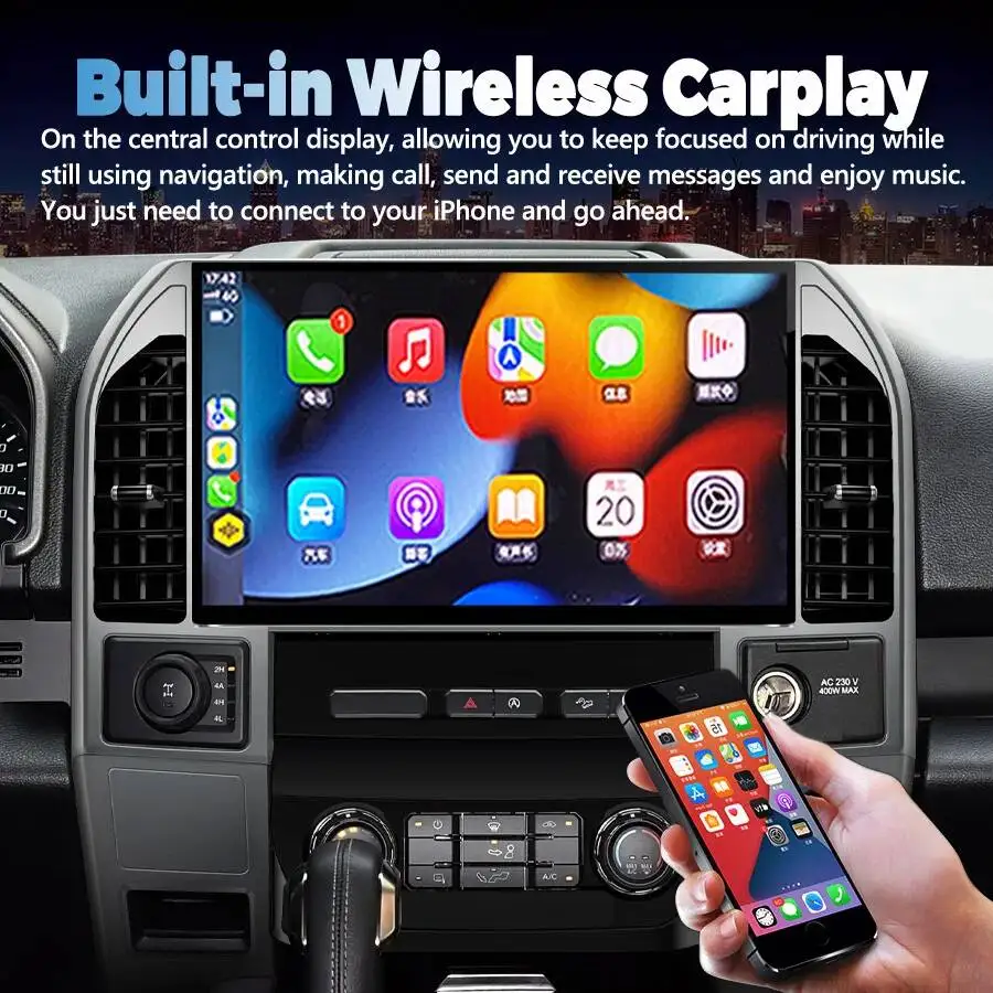 For Ford Raptor F150 2015-2019 14.6" Android Car Radio Carplay Stereo Auto Audio Screen Multimedia Video Player GPS Navigation