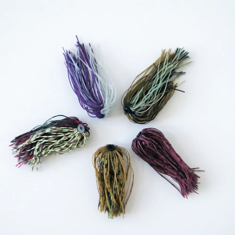 8 Bundles 50 Strands Silicone Jig Skirts Fishing Accessories for Buzzbait SpinnerBait Jighead  S8-15