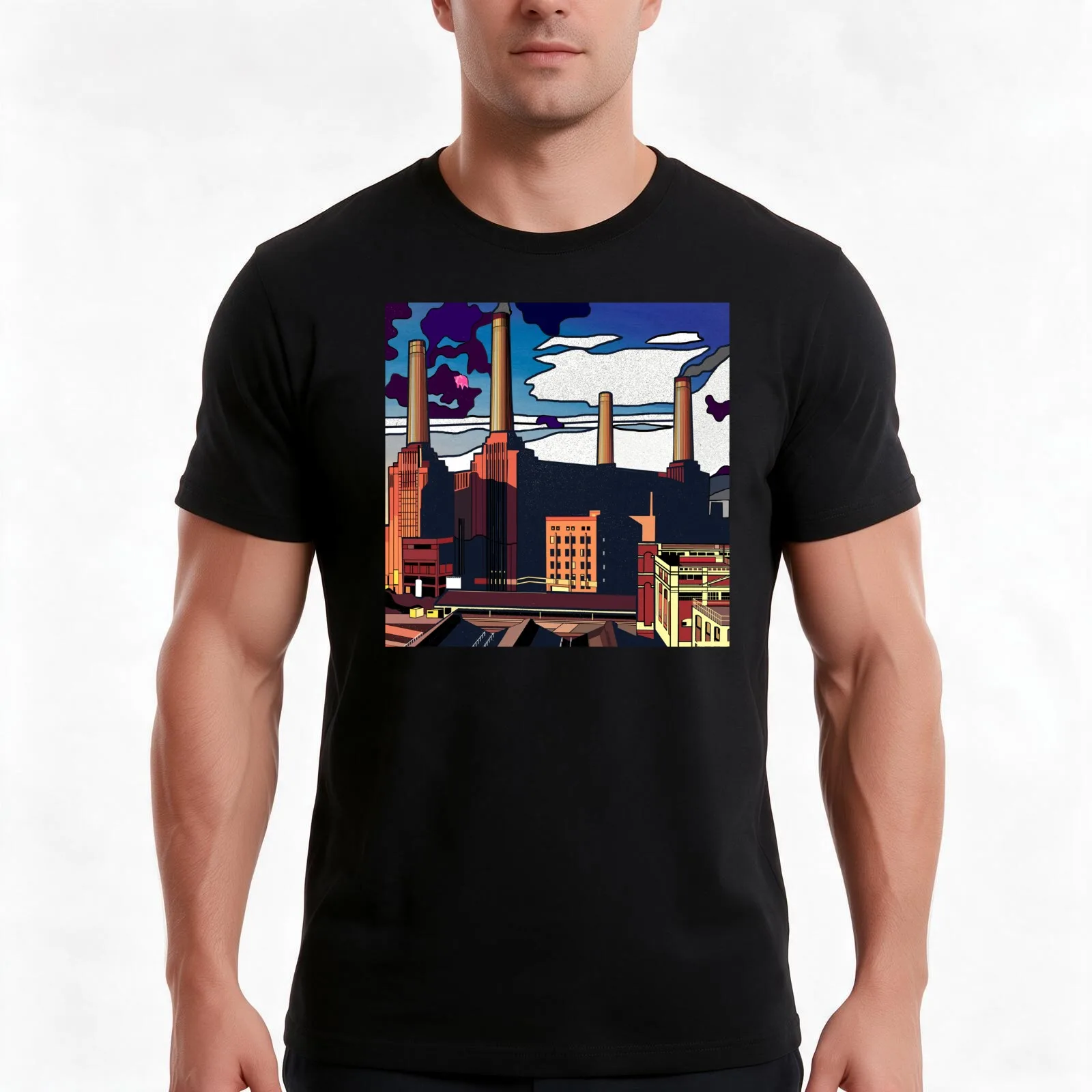 THE FACTORY T-Shirt Summer Casual Cotton Tee Oversized Streetwear Tops Vintage Graphic Print Loose Fit Short Sleeve