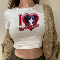 Ado crop top gyaru Streetwear Aesthetic summer Grunge vintage Slim Fit Cute coquette teens clothing