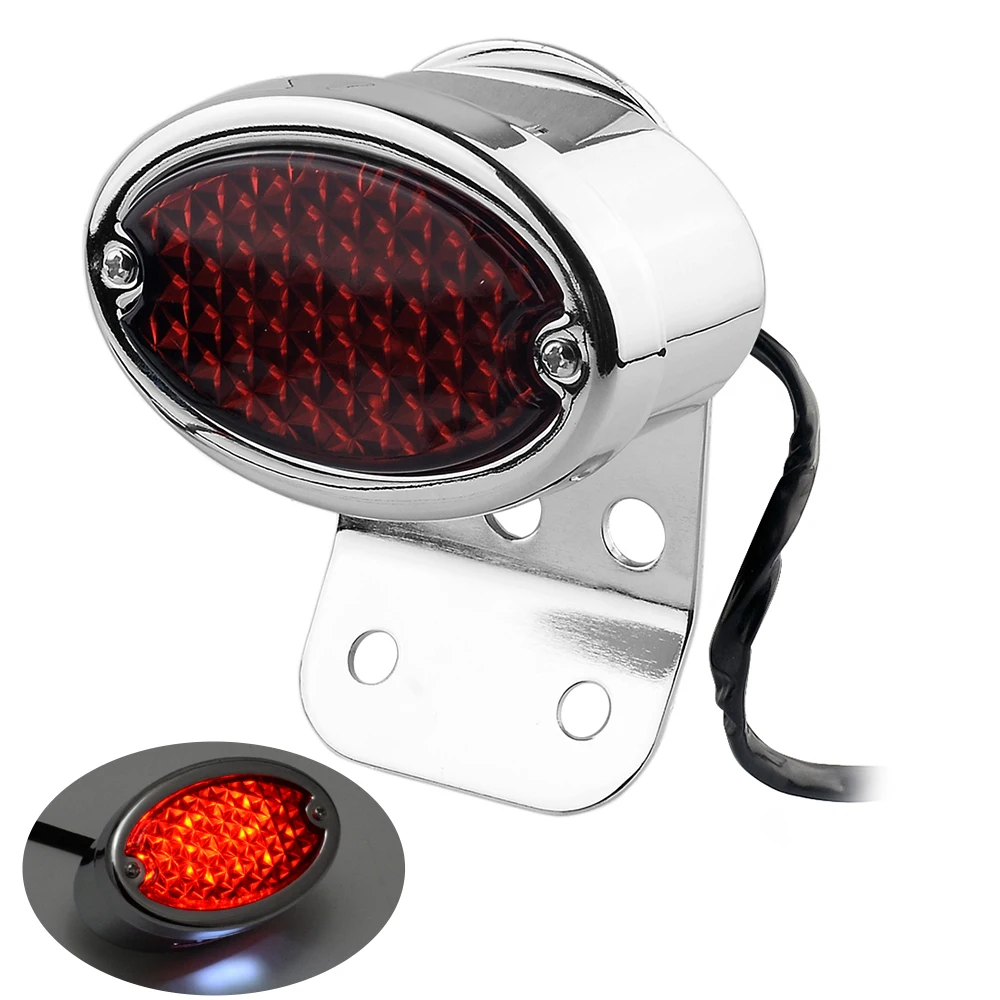 Retro LED Tail Light License Plate Lights Bracket For Harley Brake Stop Lights For Chopper Bobber Taillight Cat Eye Rear Lamp