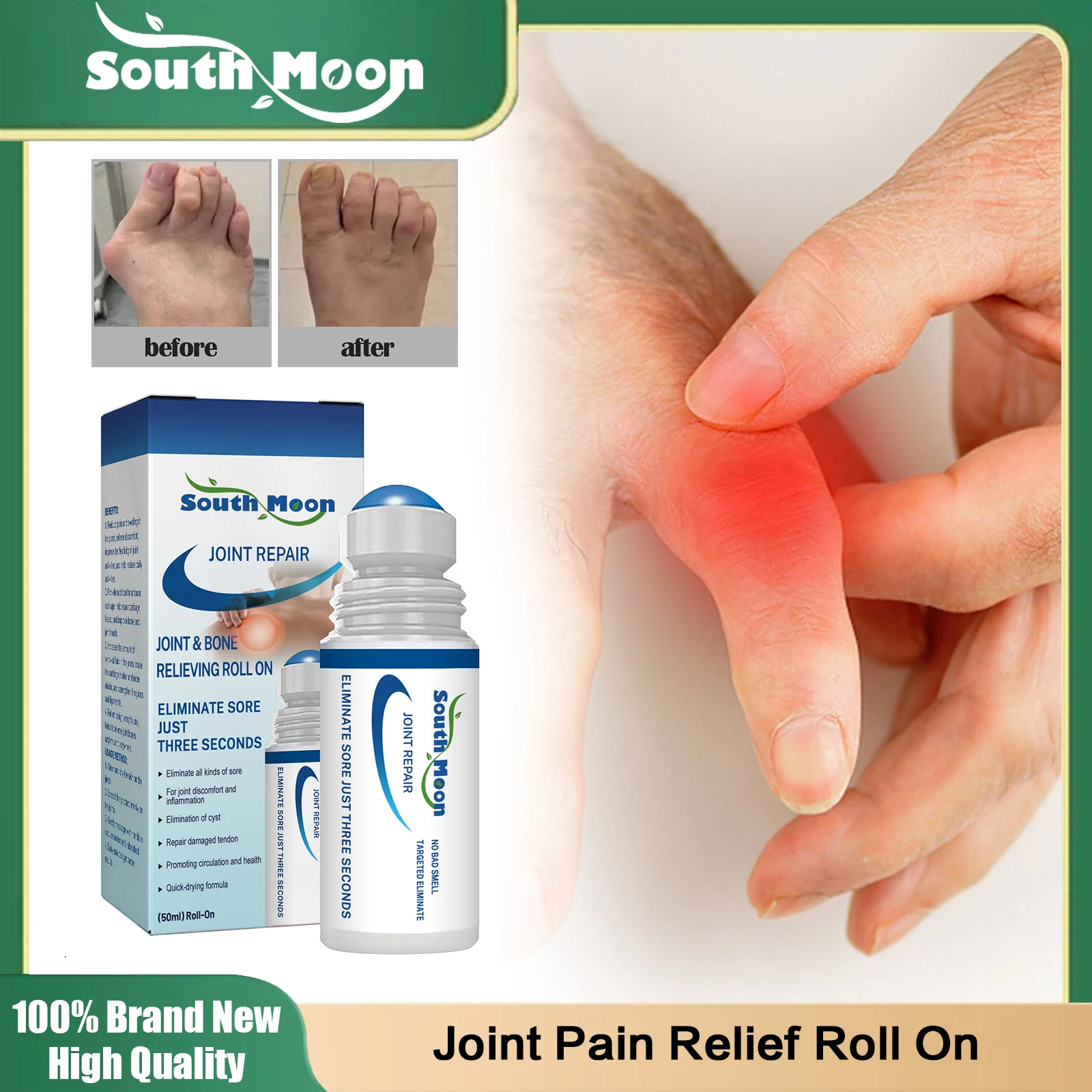 

Joint Pain Relief Roll on Wrist Neck Knee Analgesic Muscle Stiffness Soothing Anti Inflammation Arthritis Treatment Liquid 50ml