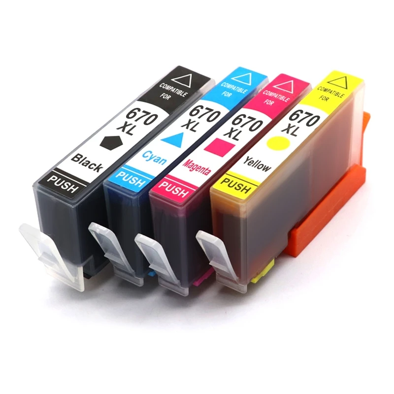 670xl Ink Cartridge Compatible for HP 670 670XL for Deskjet 3525 4615 4625 5525 6525 Printer Cartridge with Chips Full Ink