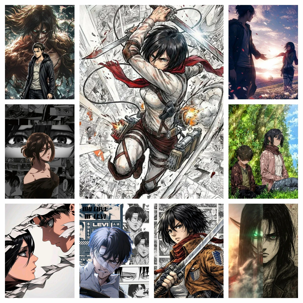 Nouvelle Peinture Mosaïque Diamant Personnages de Dessins Animés L'Attaque des Titans 2026, Art Photo Broderie Artisanale en Cristal, Décoration de Chambre