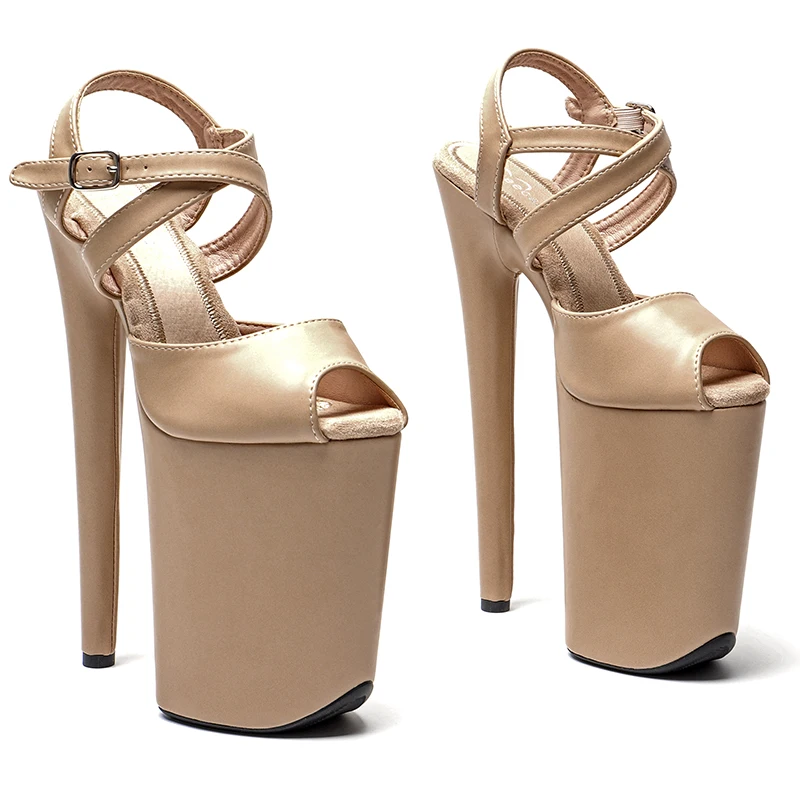 

Leecabe 23CM / 9inches matte PU Upper small open toe fashion Platform High Heels Sandals stripper heel Pole Dance shoes