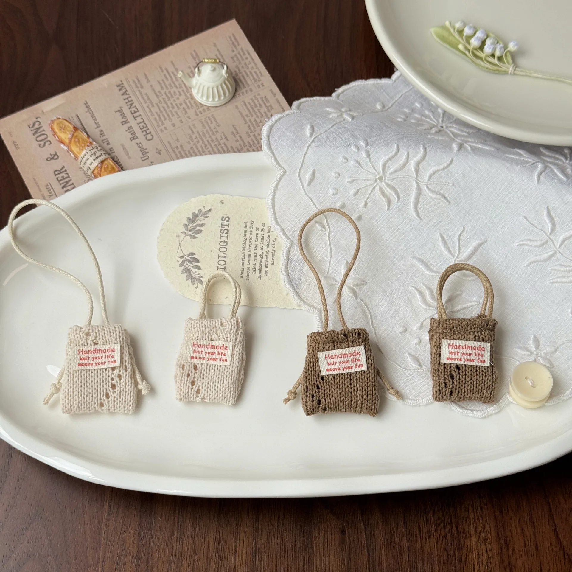 Labubu 및 기타 10cm 인형용 미니 니트 핸드헬드 백 어린이 선물