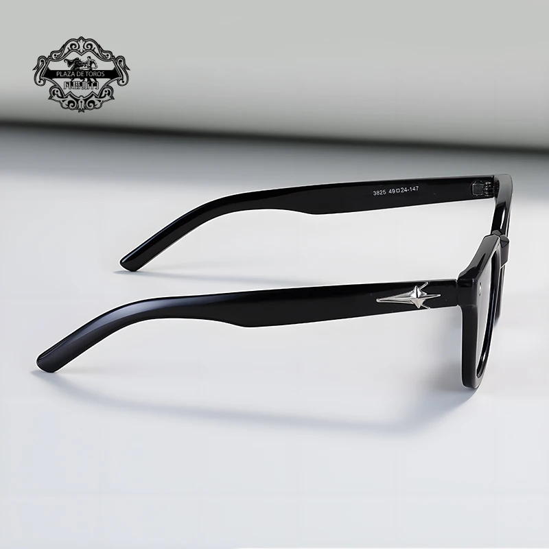 Classics Full Frame Anti-Uv Sunglasses for Men Cross Rivet Design Colored Lenses Goggles Female Square UV400 Sunglass