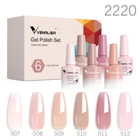 Venalisa – Kit de vernis à ongles Gel couleur rose gelée, semi-transparent, sans HEMA, auto-nivelant, couleur chair, rose naturel, ensemble de manucure 1