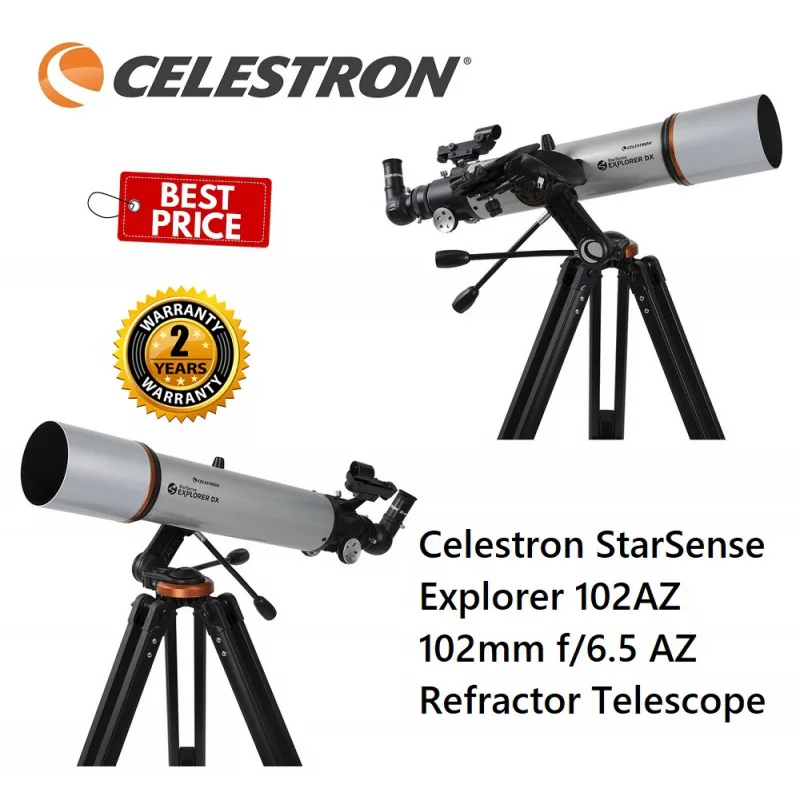 

Celestron StarSense Explorer DX 102AZ 102mm F/6.5 AZ Refractor Telescope Smartphone App-Enabled For Star Navigation #22460