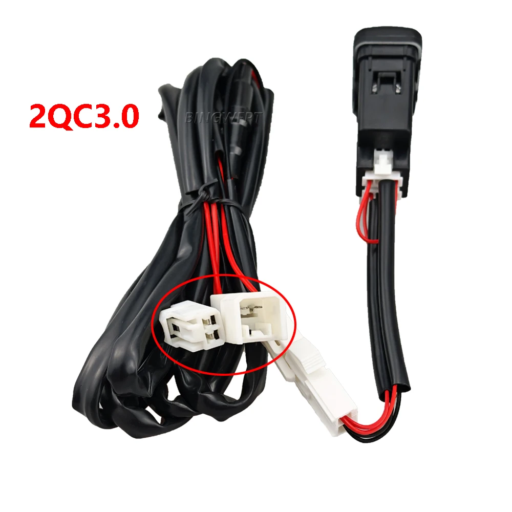 Dual USB Fast Charging Car Power Adapter Embedded Charger Socket For Toyota Highlander 2001 2002 2003 2004 2005 2006 2007 view 2