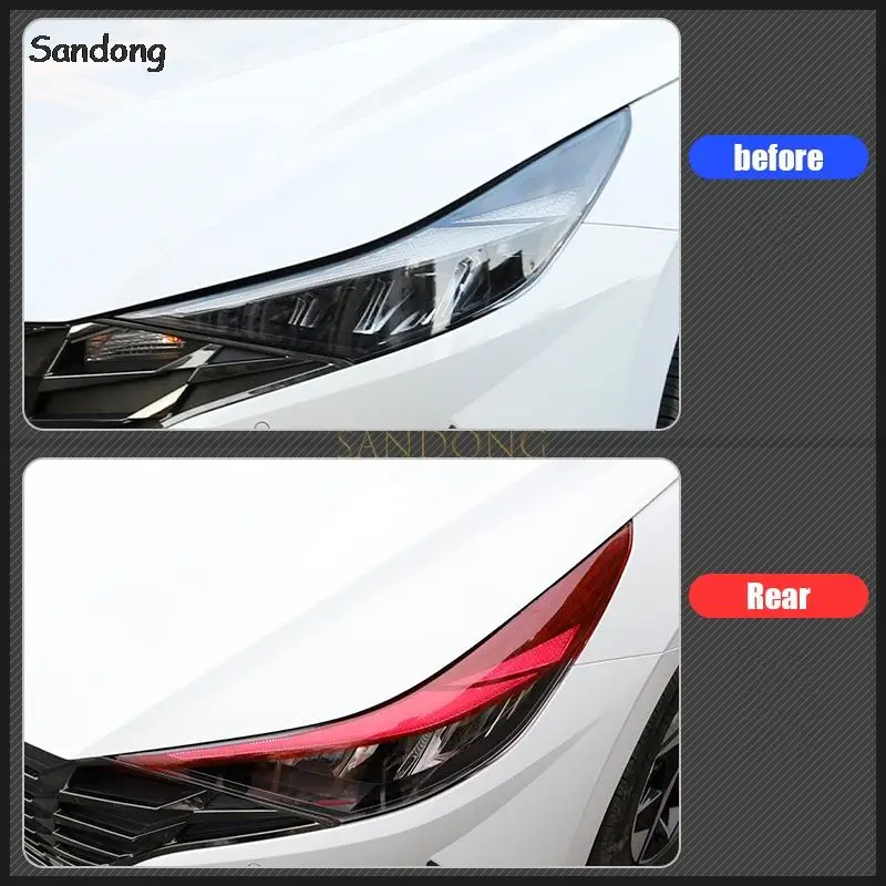 for Hyundai Elantra Avante CN7 2020 2021 front light and rear fog light color modification car light color change film view 5