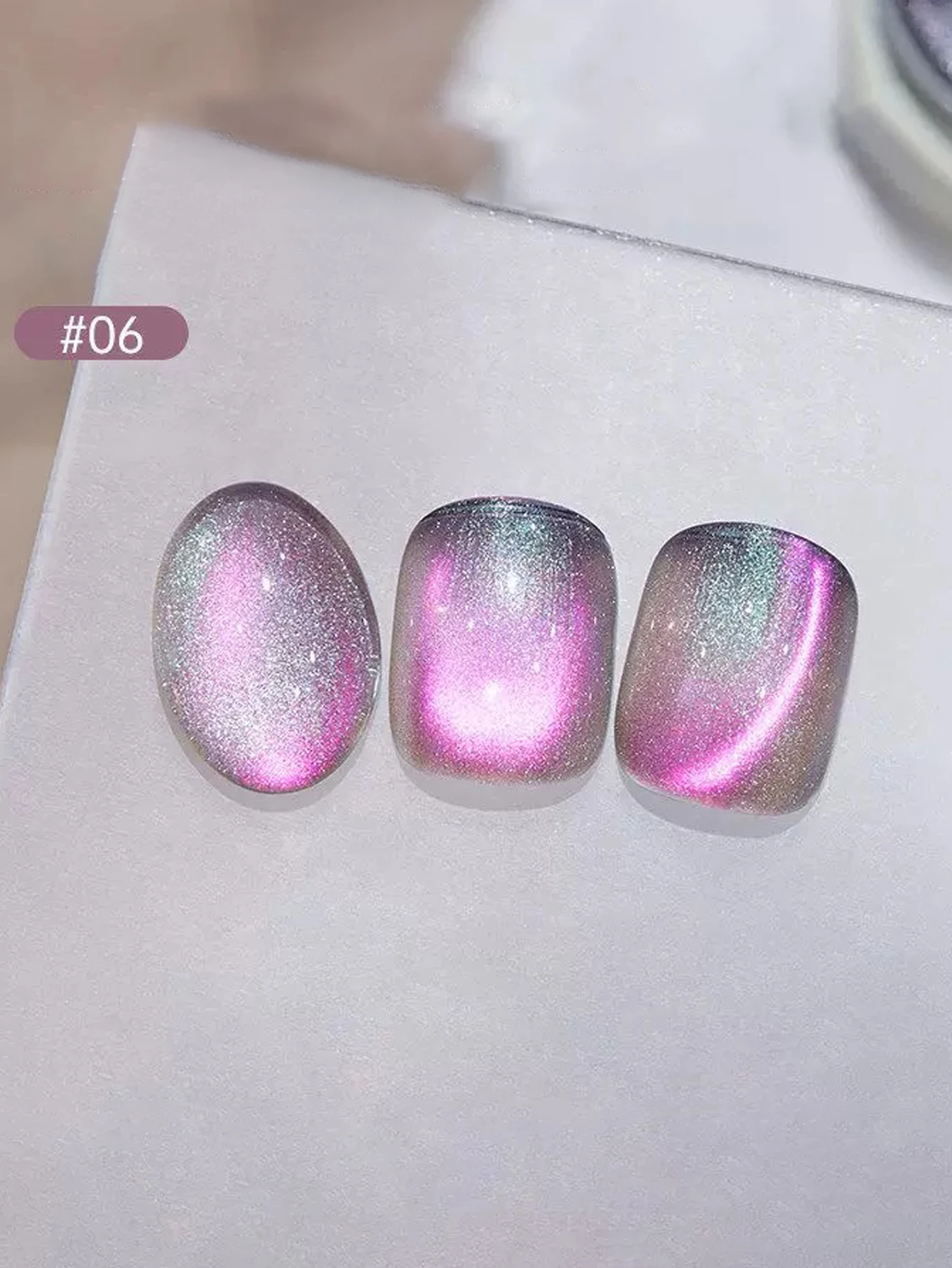 hot cakes 1/6PCS 2025New Trendy Nail Art Fashion Phototherapy Iceland Aurora -Purple Cat Eye Gel Magnetic Powder Gold NailPolish