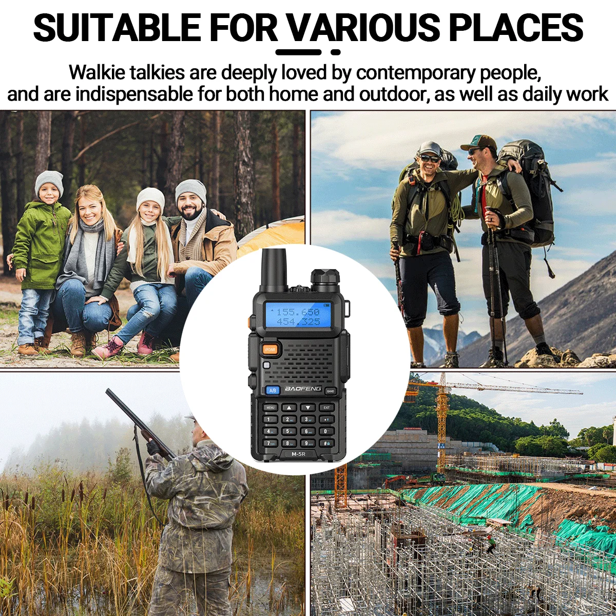 1/2 Baofeng M-5R Air Band Walkie Talkie Full Band Wireless Copy Frequency Long Range VHF UHF UV-5R K5 Portable Ham Two Way Radio