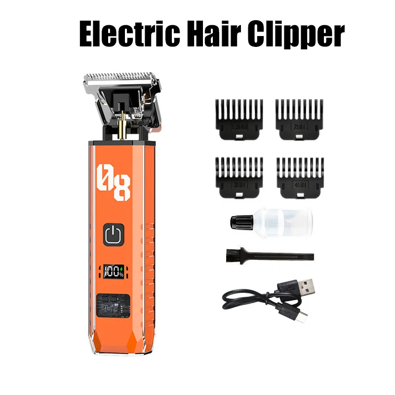 

Электрическая машинка для стрижки волос, полностью автоматическая перезаряжаемая машинка для стрижки волос для взрослых, семейный набор с маслом для обслуживания и расческой