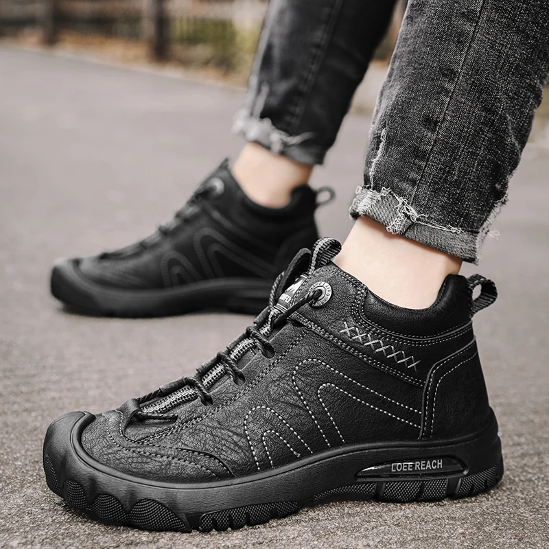 Hiking Boots Outdoor Casual Sneaker Loafers Sports and Leisure Casual Ankle Boots Safety Shoes Work Boots for Men Leather Shoe