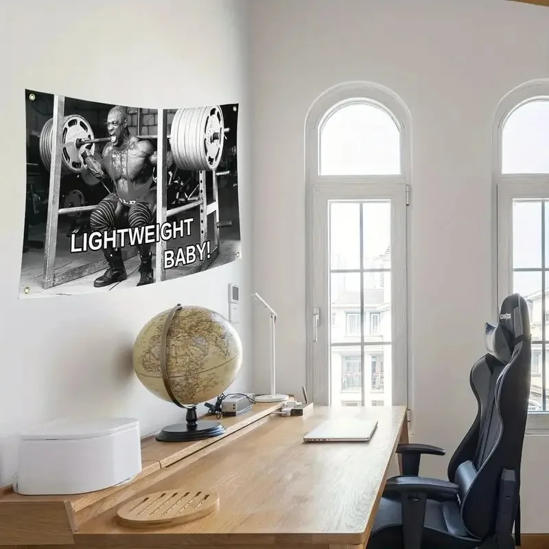 1pc a Lightweight Flag for The Gym And Office - a Black-And-White Motivational Decor for Weightlifting That Requires No Power An