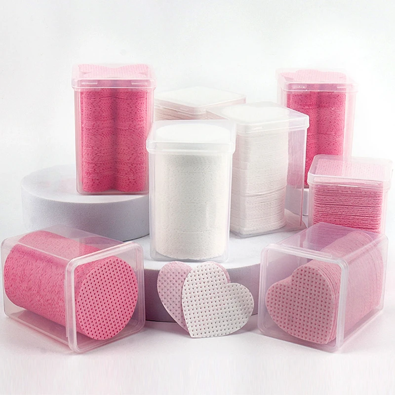 200Pcs Nagellack Reinigung Baumwolle Pads Wimpern Kleber Entferner Wischen Kleber Flasche Verhindern Verstopfen Kleber Reiniger Pad Nail art Werkzeuge