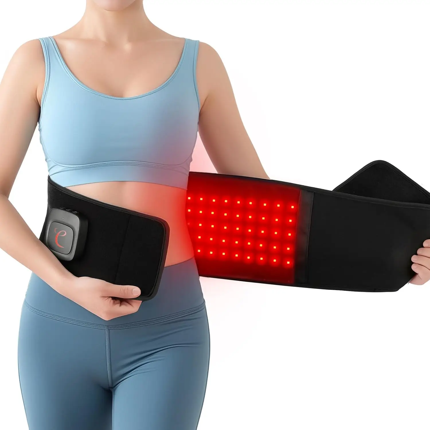 Portable Red Light Therapy Belt for Body, Rechargeable Infrared Wrap, Father's Day Gift, 19W Wireless Waist Lumbar Support