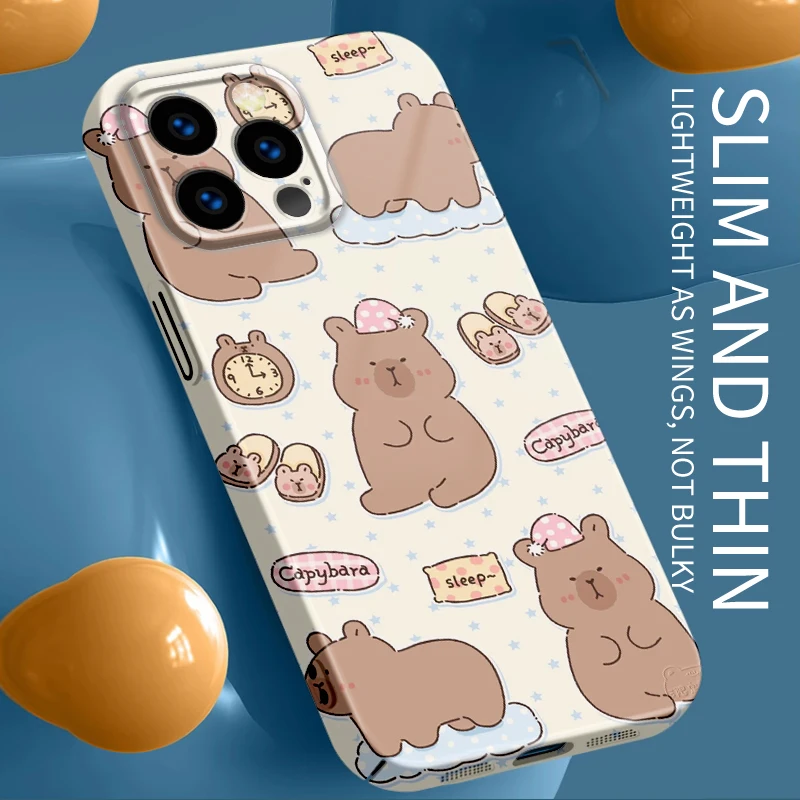 cute luxury phone case para aesthetic For iPhone 15 12 13 11 14 X XS XR Pro Max Cute Cartoon Acrylic Hard Mobile Phone Cases