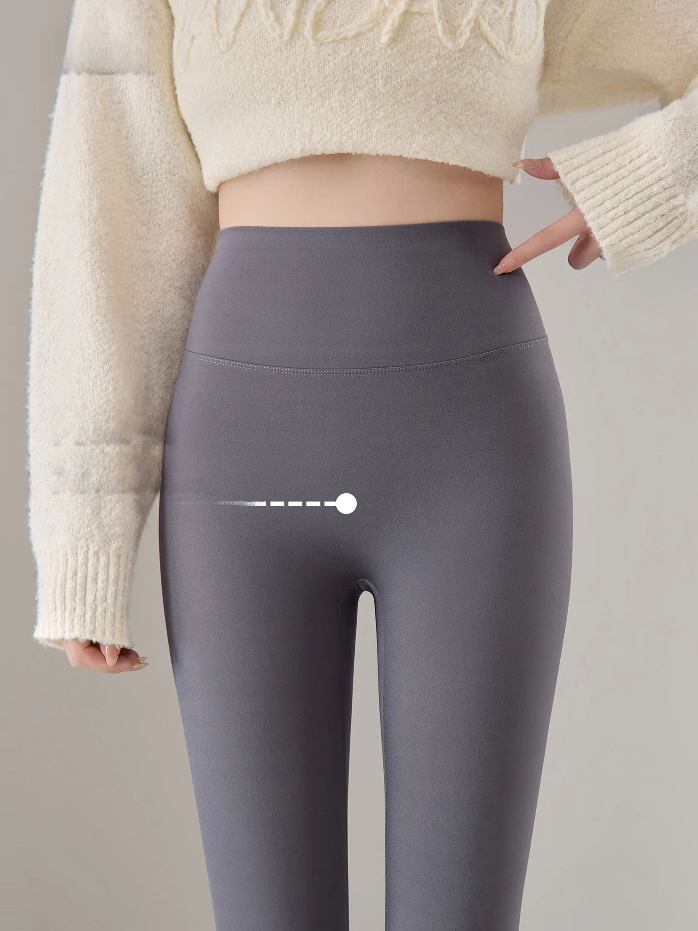 Pantaloni da yoga foderati in fce a vita alta da donna Pantaloni slim fit con controllo della pancia Autunno Inverno Pantaloni in pelle di arca Pantaloni lunghi casual a vita alta