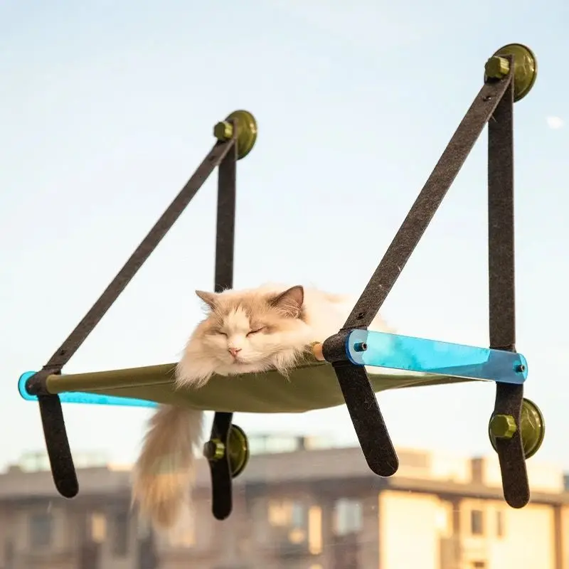 Cat Hammock Sucker Type Glass Hanging Bed Cat Nest Sunbathing Cat Hanging Basket Cat Swing Cat Bed Cat Supplies Bearing 10kg